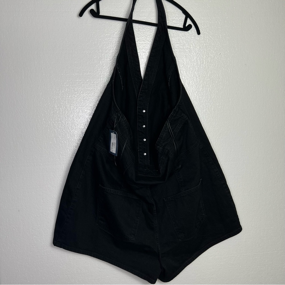 Universal Thread black denim halter mini dress si… - image 3